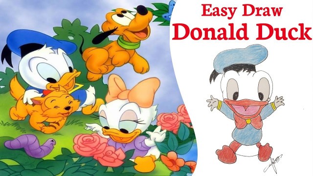 'how to draw easy donald duck | how to draw easy art hub | kids drawing ideass | draw step by step'