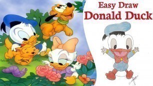 'how to draw easy donald duck | how to draw easy art hub | kids drawing ideass | draw step by step'
