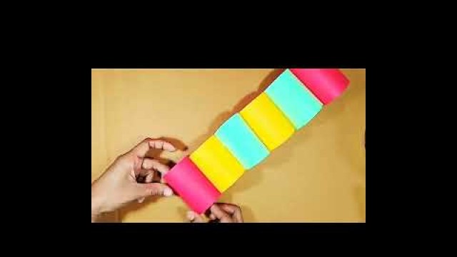'easy to make paper caterpillar for kids easy DIY A4 sheet colour paper'