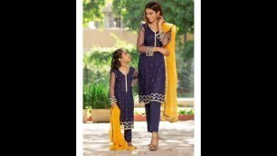'Matching mother daughter dresses design 2022 lmother daughter matching dress l fashion with Al Noor'