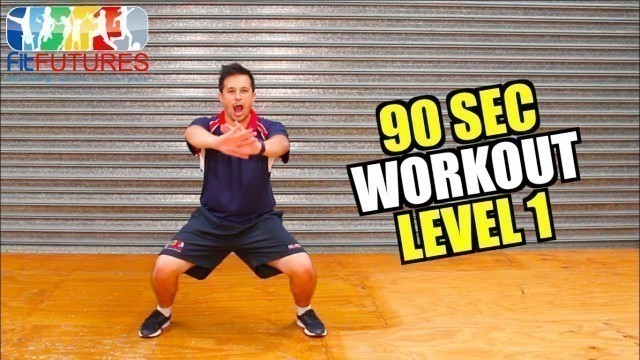 'Level 1 - 90 Second Workout (Star Jumps, Squats, Lunges) | Kids Fitness At Home | Fit Futures'