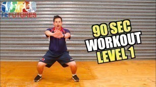 'Level 1 - 90 Second Workout (Star Jumps, Squats, Lunges) | Kids Fitness At Home | Fit Futures'