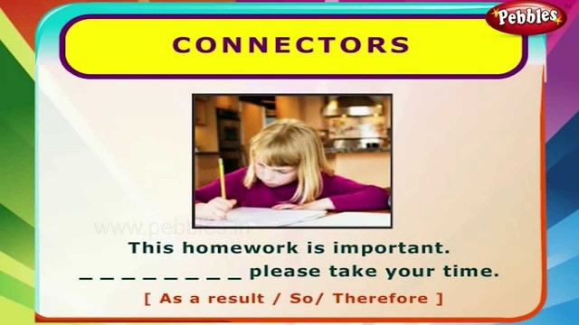 'Connectors | English Grammar Exercises For Kids | English Grammar For Children'