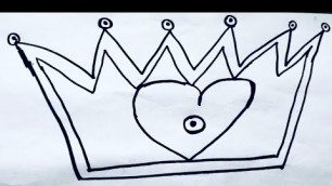 'How to draw a simple Princess crown for kids, toddlers || drawing for beginners.'