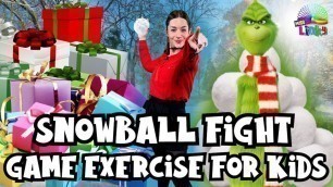 'Christmas Snowball Game Exercise | Learn How To Throw A Ball | Indoor Workout For Kids'