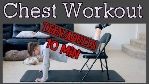 'Chest Exercises/Chest Workout for Beginners,Teens and Adults at Home/training voor beginners'