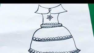 'How to draw a Princess dress for kids, toddlers || beginners drawing'