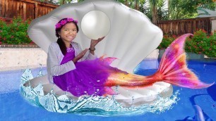 'Wendy Pretend Play as Princess Ariel Mermaid Swimming Kids Birthday Pool Party'