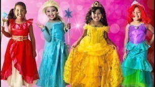 '16 Halloween Costumes Disney Princess Anna Queen Elsa Kids Costume Runway Show'