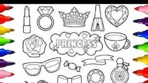 'Princess Patches kit Staff Coloring Pages Rainbow Colours kids Children Learning Colours'