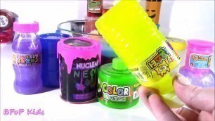 'BubblePOP Kids! Mixing Store Bought SLIMES! 41 Layers of Different SLIME! Huge Rainbow SLIME Smoothi'