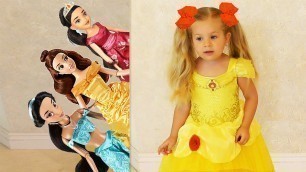 'Diana plays Hide and Seek with Disney Princess Dolls Video for kids'