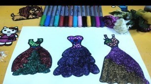 'Beautiful Princess Dress Drawing Painting and Coloring for Kids and Toddlers 