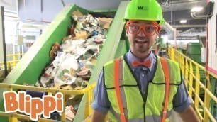 'WOW! Blippi Learns To Recycle | Blippi | Learn With Blippi | Funny Videos & Songs'