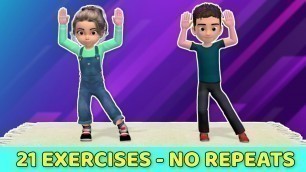 '21 EASY EXERCISES FOR KIDS - NO REPEATS'