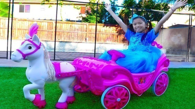 'Wendy Pretend Play w/ Princess Ride On Horse Carriage & Dress Up Kids Toy'