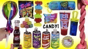 'CANDY Bonanza 8! Fizzy Soda! Gummies Jelly Belly Huge Lollipop Juicy Drop Bubble Gum Twizzlers! FUN'