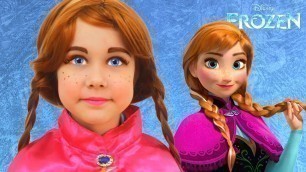 'Frozen Anna Kids Makeup and Costume Julia pretend Princess'
