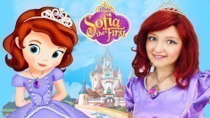 'Sofia The First Kids Makeup Disney Princess with Toys & DRESS UP in Real Princess Dress'