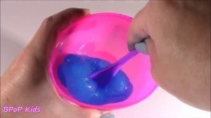 'BubblePOP Kids! DIY Rainbow Glitter SLIME Kit! Make 5 Colors! Rainbow Clear JELLY SLIME! No Borax! F'