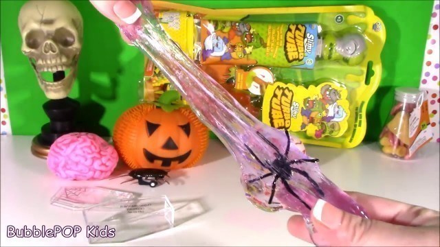 'BubblePOP Kids! Halloween Bonanza! Slime Slurper EYE Ball! Spider Putty! Vampire Teeth CANDY! Brains'