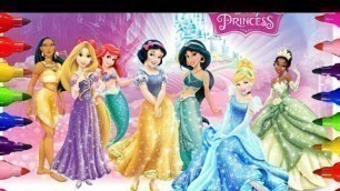 'How to Color|Disney Princess Coloring Pages| Ariel|Aurora and Cinderella|Kids Girls Art'