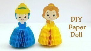 'DIY  PAPER DOLL / Paper Disney Princess Doll / Paper Craft / Easy kids craft ideas /Paper Craft New'
