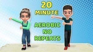 '20 MIN AEROBIC WORKOUT FOR KIDS - NO REPEATS'