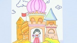 'Amazing Princess Castle Drawing Idea For Kids || Everyday Crafts #shorts'