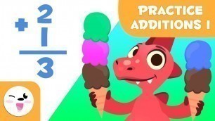 'Addition exercises for kids - Learn to add with Dino - Mathematics for kids'