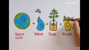 'Reduce Reuse and Recycle Drawing for kids'