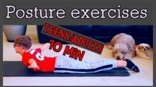 'Posture Exercises for Beginners,Teens at Home/HOW TO FIX TEENS POSTURE/allenamento per principianti'