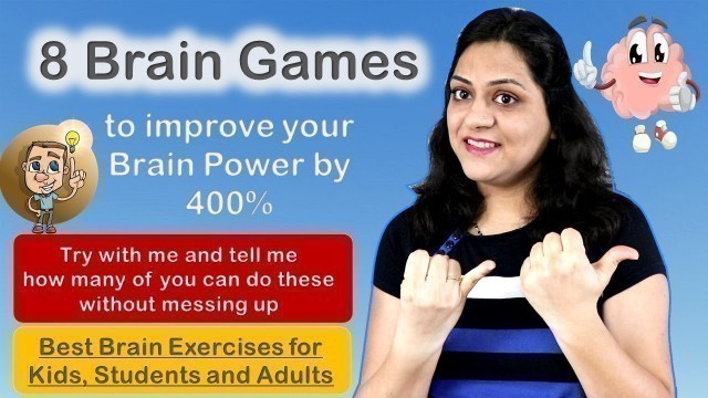 '8 Brain Games for kids | Memory games for Kids | Brain Exercises to improve memory and concentration'