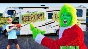 'Grinch vs Fun Squad Kids In Real Life! Battle for Nerf Blasters!'
