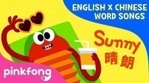'Sunny Rainy (晴朗 下雨) | English x Chinese Word Songs | Pinkfong Songs for Children'