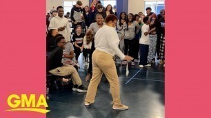 'Watch this epic dance battle between a student and his teacher | GMA'