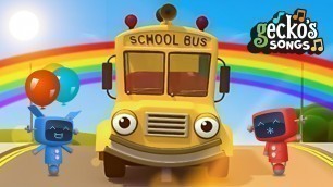 'Funny Sunny School Bus Song｜Gecko\'s Garage｜Funny Cartoon For Kids｜Learning Videos For Toddlers'