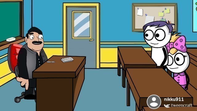 'funny conversation between teacher and student,  remembering school days,   funny cartoon videos'