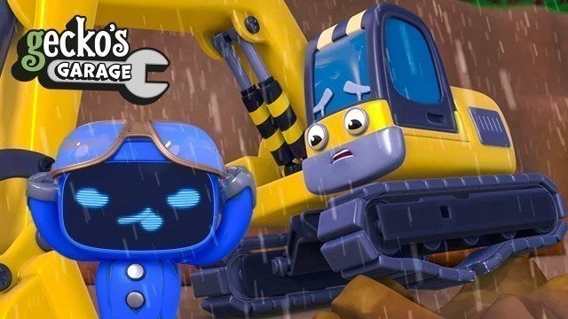 'Brave Blue Mech Saves The Excavator｜Gecko\'s Garage｜Cartoon For Kids｜Learning Videos For Toddlers'