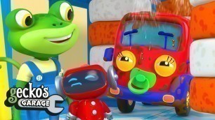 'Muddy Baby Truck\'s Carwash Bath Time!｜BRAND NEW Gecko\'s Garage｜Funny Cartoon For Kids｜Baby Robots'