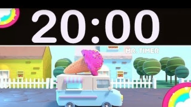 '20 Minute Timer Countdown with Music for Kids Ice Cream Truck & Rainbow!'