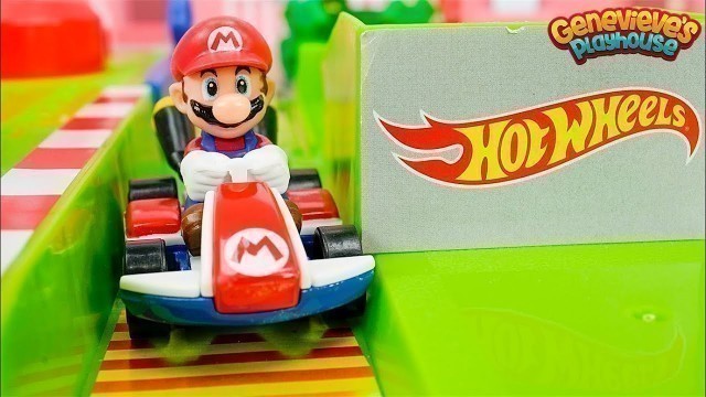 'Mario Kart Hotwheels Circuit Race and Rainbow Road Toy Learning for kids!'