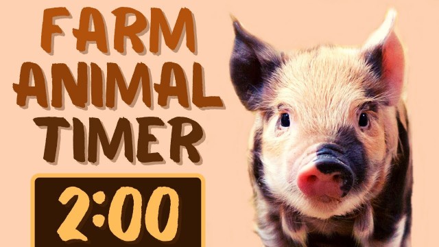 '2 Minute Timer for Classroom with Music for Kids | 4K Cute Farm Animal Countdown'