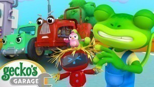 'Trevor the Tractor Repairs｜Gecko\'s Garage｜Funny Cartoon For Kids｜Learning Videos For Toddlers'