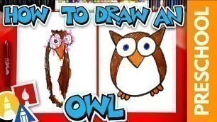 'How To Draw A Funny Cartoon Owl - Preschool'