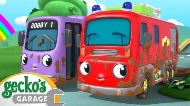 'Muddy Trucks Need A Wash｜Gecko\'s Garage｜Funny Cartoon For Kids｜Learning Videos For Toddlers'