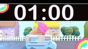 '1 Minute Timer Countdown with Music for Kids Ice Cream Truck & Rainbow!'