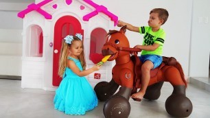 'Diana Pretend Play with Ride On Horse Toy'