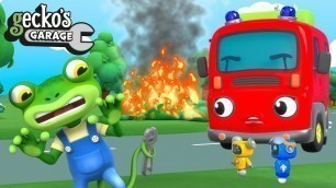 'Fiona Fire Truck To The Rescue｜NEW Gecko\'s Garage｜Funny Cartoon For Kids｜Toddler Fun Learning'