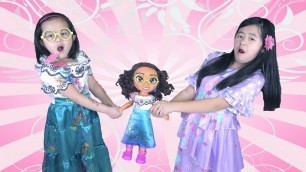 'Kids play doll and transform into Disney Encanto Mirabel and Isabela'